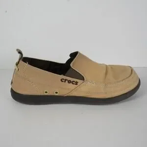 CROCS | Shoes | Crocs Walu Slip On Tan Canvas Casual Boho  display picture 2